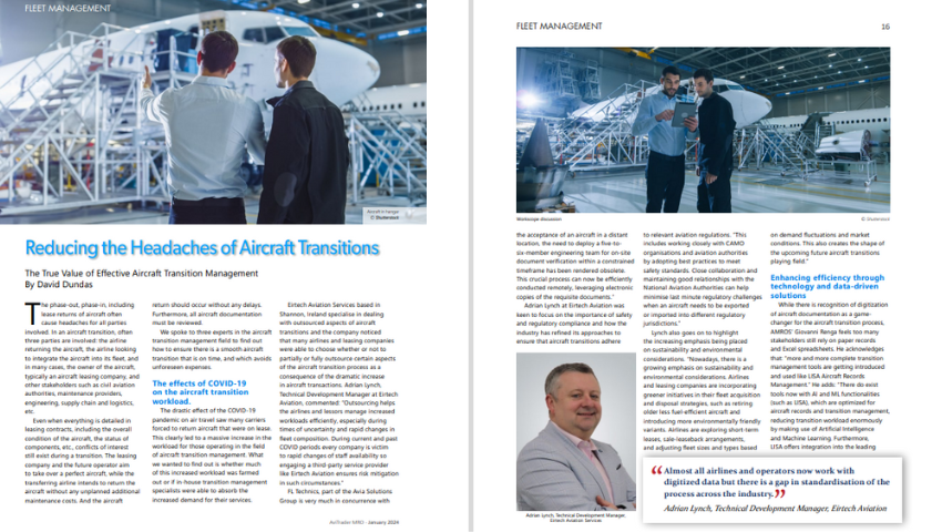 News Article: Effective Aircraft Transition Management